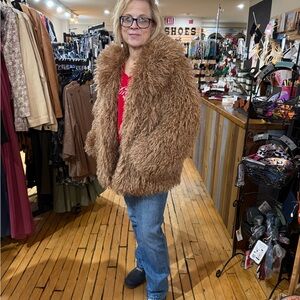 Women's Brown Faux Fur Coat